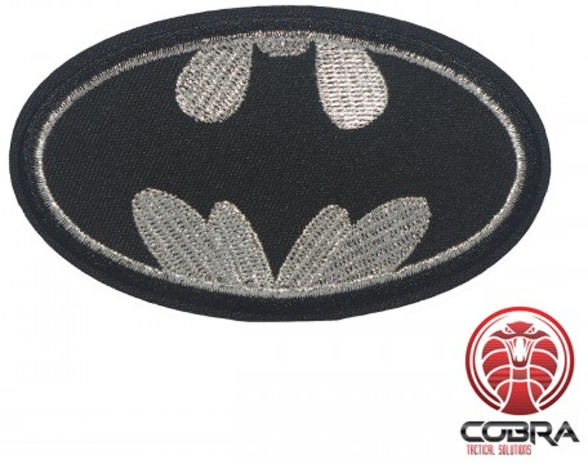 Batman zilveren geborduurde cosplay film patch | Strijkpatches | Military Airsoft